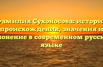 Фамилия Сухоносова: история происхождения, значения и склонение в современном русском языке