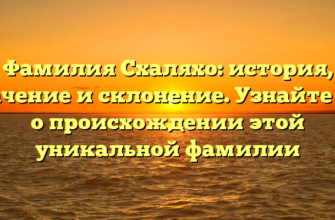 Фамилия Схаляхо: история, значение и склонение. Узнайте все о происхождении этой уникальной фамилии