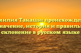 Фамилия Такаши: происхождение и значение, история и правильное склонение в русском языке