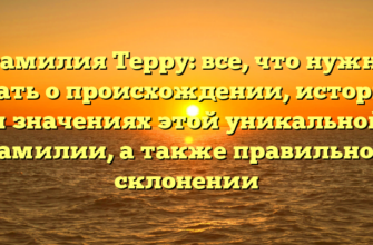 Фамилия Терру: все, что нужно знать о происхождении, истории и значениях этой уникальной фамилии, а также правильном склонении