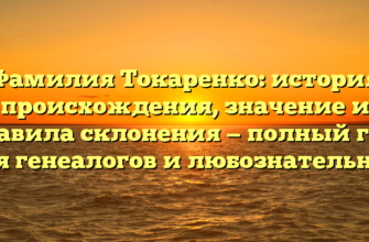 Фамилия Токаренко: история происхождения, значение и правила склонения — полный гид для генеалогов и любознательных