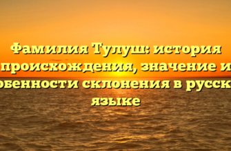 Фамилия Тулуш: история происхождения, значение и особенности склонения в русском языке