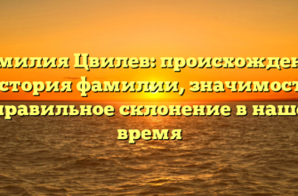 Фамилия Цвилев: происхождение и история фамилии, значимость и правильное склонение в наше время