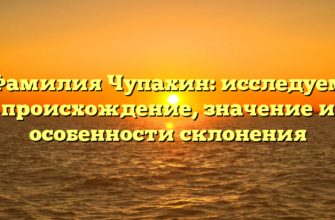 Фамилия Чупахин: исследуем происхождение, значение и особенности склонения