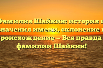 Фамилия Шайкин: история и значения имени, склонение и происхождение — Вся правда о фамилии Шайкин!