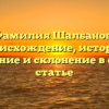 Фамилия Шалбанов: происхождение, история, значение и склонение в одной статье