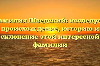 Фамилия Шведский: исследуем происхождение, историю и склонение этой интересной фамилии