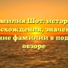 Фамилия Шот: история происхождения, значение и склонение фамилии в подробном обзоре