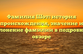 Фамилия Шот: история происхождения, значение и склонение фамилии в подробном обзоре