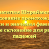 Фамилия Штраймель: исследование происхождения, истории и значения фамилии, а также склонение для разных падежей