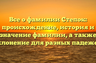 Все о фамилии Степок: происхождение, история и значение фамилии, а также склонение для разных падежей