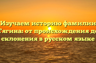 Изучаем историю фамилии Тягина: от происхождения до склонения в русском языке