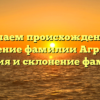 Изучаем происхождение и значение фамилии Агриков: история и склонение фамилии