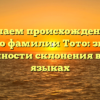 Изучаем происхождение и историю фамилии Тото: значение и особенности склонения в разных языках