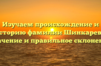 Изучаем происхождение и историю фамилии Шинкарева: значение и правильное склонение