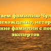 Изучаем фамилию Чулкин: происхождение, история и склонение фамилии с помощью экспертов