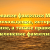 Исследование фамилии Марчина: происхождение, история и значение, а также правильное склонение фамилии