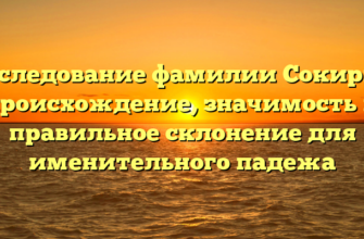 Исследование фамилии Сокирка: происхождение, значимость и правильное склонение для именительного падежа