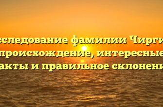 Исследование фамилии Чиргин: происхождение, интересные факты и правильное склонение