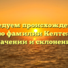 Исследуем происхождение и историю фамилии Келте: всё о её значении и склонении