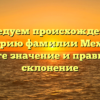 Исследуем происхождение и историю фамилии Мехина: узнайте значение и правильное склонение