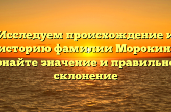 Исследуем происхождение и историю фамилии Морокин: узнайте значение и правильное склонение