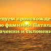 Исследуем происхождение и историю фамилии Паталах: все о значении и склонении!