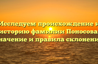 Исследуем происхождение и историю фамилии Поносова: значение и правила склонения