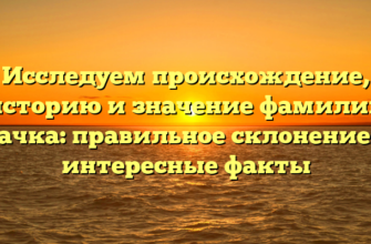 Исследуем происхождение, историю и значение фамилии Качка: правильное склонение и интересные факты