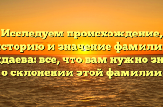 Исследуем происхождение, историю и значение фамилии Салдаева: все, что вам нужно знать о склонении этой фамилии