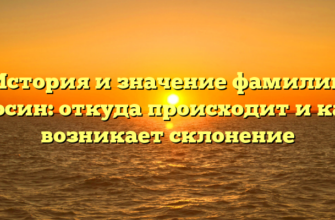 История и значение фамилии Косин: откуда происходит и как возникает склонение