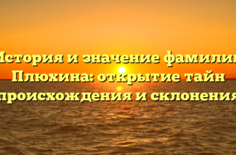 История и значение фамилии Плюхина: открытие тайн происхождения и склонения