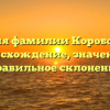 История фамилии Коробовский: происхождение, значение и правильное склонение