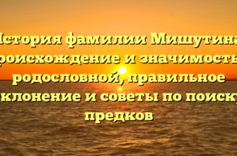 История фамилии Мишутина: происхождение и значимость в родословной, правильное склонение и советы по поиску предков