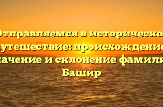 Отправляемся в историческое путешествие: происхождение, значение и склонение фамилии Башир