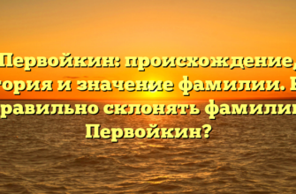 Первойкин: происхождение, история и значение фамилии. Как правильно склонять фамилию Первойкин?