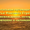 Познавательная путеводительная статья: Фамилия Страти — происхождение, история, значение и склонение