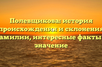 Полевщикова: история происхождения и склонения фамилии, интересные факты и значение