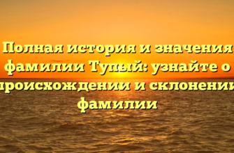 Полная история и значения фамилии Тупый: узнайте о происхождении и склонении фамилии