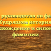 Полное руководство по фамилии Кудряшов: история, происхождение и склонение фамилии