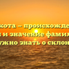 Прикота — происхождение, история и значение фамилии: все, что нужно знать о склонении!