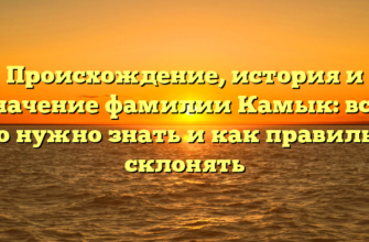 Происхождение, история и значение фамилии Камык: всё, что нужно знать и как правильно склонять