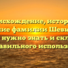 Происхождение, история и значение фамилии Шевкопляс: всё, что нужно знать и склонение для правильного использования