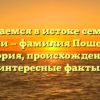 Разбираемся в истоке семейного имени — фамилия Пошевеля: история, происхождение и интересные факты.