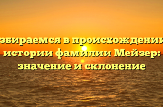 Разбираемся в происхождении и истории фамилии Мейзер: значение и склонение