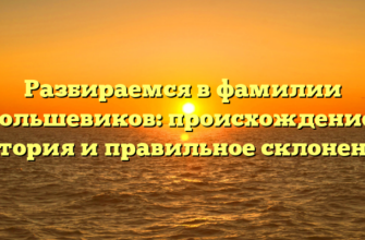 Разбираемся в фамилии Большевиков: происхождение, история и правильное склонение