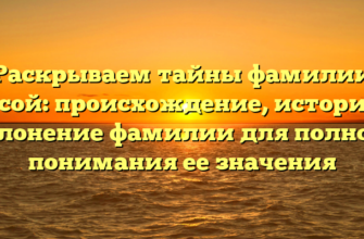 Раскрываем тайны фамилии Лисой: происхождение, история и склонение фамилии для полного понимания ее значения