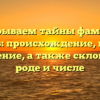 Раскрываем тайны фамилии Тулаков: происхождение, история и значение, а также склонение в роде и числе