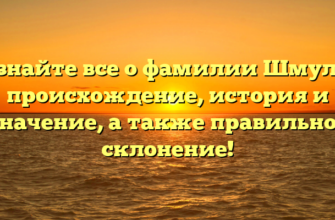 Узнайте все о фамилии Шмуля: происхождение, история и значение, а также правильное склонение!