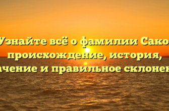 Узнайте всё о фамилии Сако: происхождение, история, значение и правильное склонение